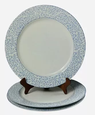 Buy Hallmark Sakura Alanna Lot Set Of 3 Dinner Plates Blue White Floral 1999 • 37.23£