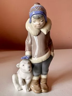 Buy Lladro Figurine #5238 Eskimo Boy With Pet Polar Bear • 25£