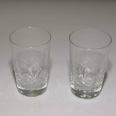 Buy 2x Crystal Cut Glass Whiskey Tumbler Glasses • 4.99£