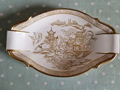 Buy Vintage Carlton Ware PAGODA Willow Pattern White Gilded Instrument Trinket Tray • 4.99£