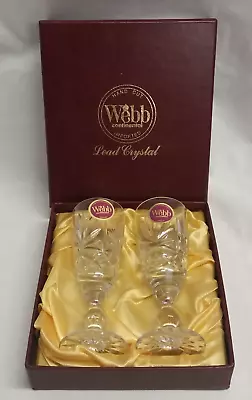 Buy NIB Pair Webb Continental Glass Sherry Glasses (H20) • 3.99£