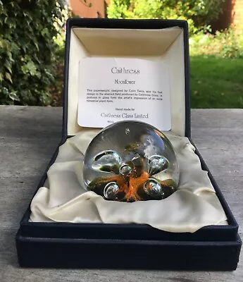 Buy Caithness Glass Brown & Orange Moonflower  Paperweight  • 8£