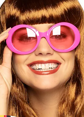 Buy Womens 1960s Go Go Girl Pink Sunglasses 60s Mod Fancy Dress Glasses • 8.99£
