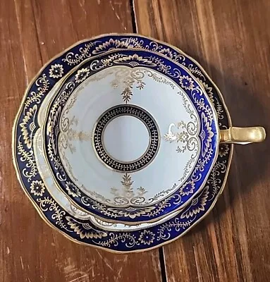 Buy Exquisite Rare Porcelain Cauldon Cup & Saucer Cobalt Gold Gilded • 137.93£