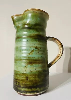 Buy Vintage MCM Llangollen Wales Studio Pottery Jug Vase Green Brown • 45.80£