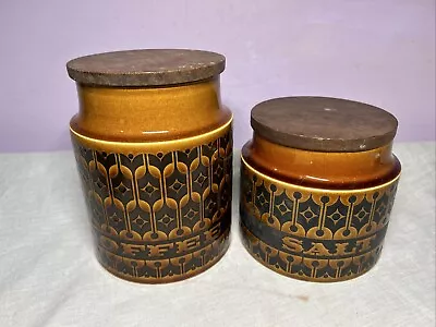 Buy Hornsea Pottery Heirloom Brown Coffee And Salt Lidded Jars • 7.99£