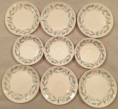 Buy Vintage Crown Clarence Frolic Swirl Pattern Side Plates & Saucers X9 1950s 1960s • 19.99£