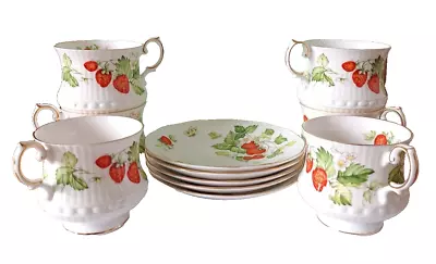 Buy Queens Rosina China - Virginia Strawberry - 6 Tea Cups & 5 Saucers • 55£