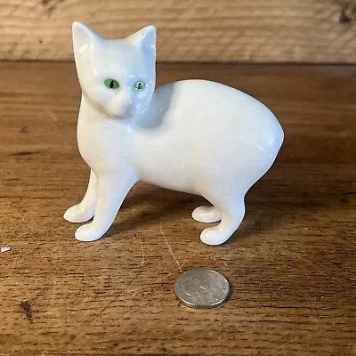 Buy Vintage W.R. Midwinter Ltd Burslem, England White Cat Figurine With Green Eyes • 10£