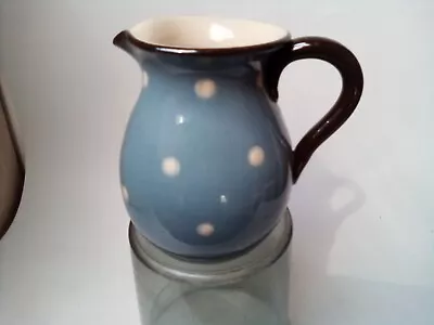 Buy Babbacombe Pottery Ware Jug/Pitcher Sky Blue White Polka Dots Vintage 11 Cm • 15£