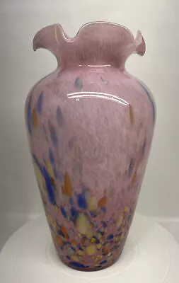 Buy Murano Vase Lavorazione Italy Large Pink Speckle No Chips/Cracks 12” H X 7” W • 79.36£