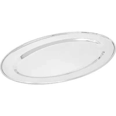 Buy 3 X Stainless Steel Oval Rice Tray Plate Serving Dish Platter Meat Buffet 35cm • 9.99£