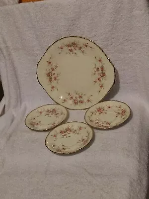 Buy Paragon  Victoriana Rose  Fine China 3 X Saucers & Cake Plate • 12£