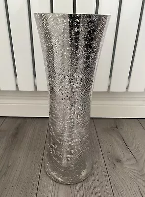 Buy NEXT Home Large Silver Mercury Crackle Glass Vase • 29.99£