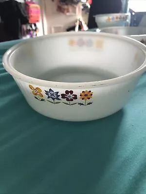 Buy 1960s Phoenix Opalware Floral Print Vintage Pyrex Milk Glass Mixing Bowl • 6£