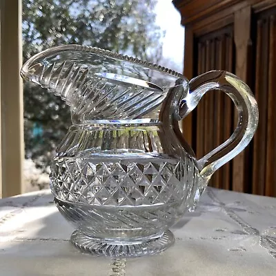 Buy Irish Cut Glass 4  Creamer Milk Pitcher C. 1800-1845 • 69.89£