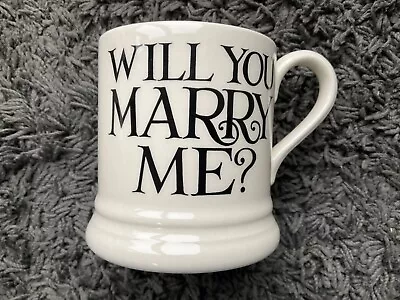 Buy Emma Bridgewater Pottery Mug 1/2 Pint Will You Marry Me Say Yes Black Toast New • 14.99£