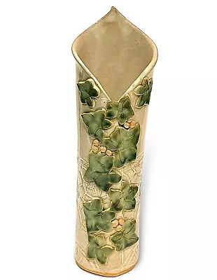 Buy Vtg MAJOLICA ART POTTERY Vase Signed Hand Built Layered Ivy Berries OOAK ~ READ • 27.94£