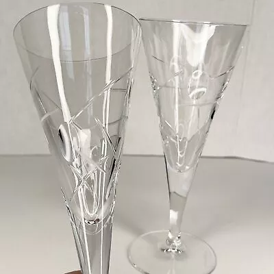 Buy Royal Doulton LUNAR Crystal Champagne Flutes Lot Of 2 • 58.62£