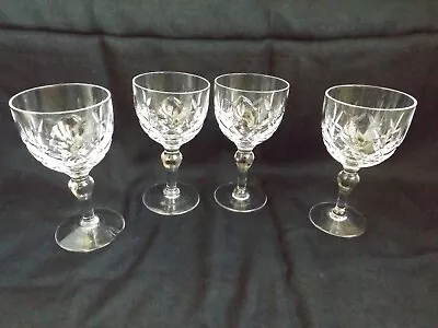 Buy Vtg Stuart Of England Crystal 4 7/8   Claret Wine Stemware Glasses Regent (4) • 23.29£