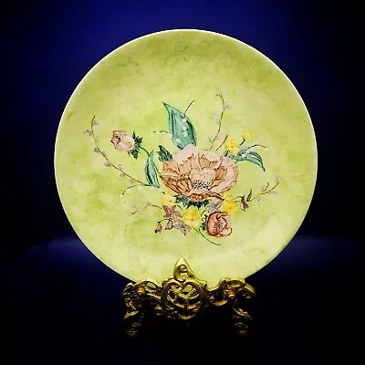 Buy Vintage Alfred Meakin (England) Hand Painted Green Porcelain Plate (c. 1945) • 30£