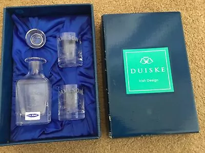 Buy JAMESON Mini Decanter & 2 Shot Glasses Duiske Irish Hand-cut Glass • 20£