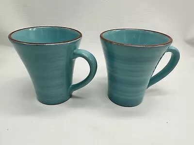 Buy Pottery Tea Coffee Mug Teal Red Ware Redware Portugal • 9.07£