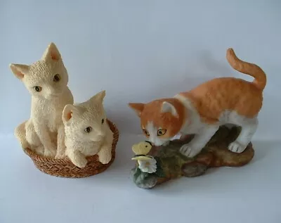 Buy Cat Figurines  -  Royal Osborne Porcelain & John Beswick Kittens In Basket • 2.99£