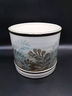 Buy Jersey Pottery Plant Pot Leaf/ Fern Design Green Blue • 7.99£
