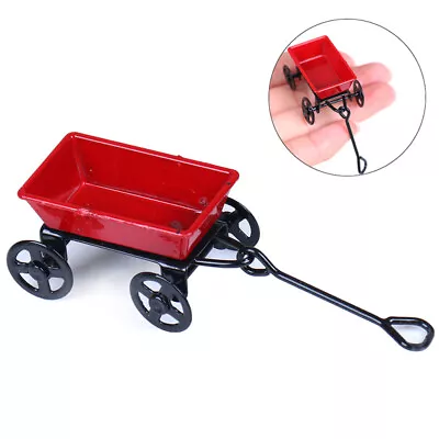 Buy 1:12 Dollhouse Miniature Metal Red Pulling Cart Garden Furniture  Accesso Ls@_@ • 4£