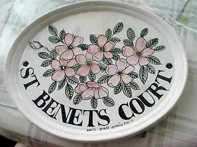 Buy Vintage David Sharp Rye Pottery Large Plaque St Benets Court Door Wall 34/100 • 15£