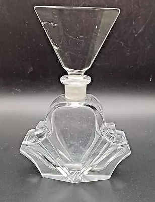 Buy Art Deco Clear Cut Glass Perfume Scent Bottle • 4.99£