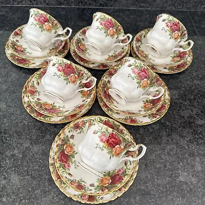 Buy Royal Albert Old Country Roses 6 Trios, Cups, & Saucers. NEW 1st Quality • 78£