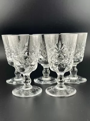 Buy Vintage Royal Brierley Crystal Sherry Glasses X 5 Bruce Pattern • 19.99£