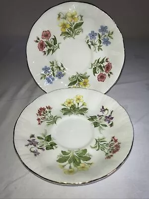 Buy Vintage Pair Of Paragon English Flowers Pretty Tea Saucers 14cm • 2.49£