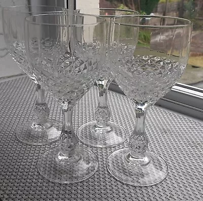 Buy 4 Cristal D'arques  Chenonceaux Crystal Cut Wine Glasses Lovely Stem Detail • 24.99£