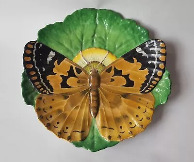 Buy Antique Arts & Crafts Minton Majolica Butterfly Plate William Coleman Design • 475£