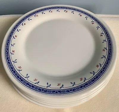 Buy Staffordshire Tableware 6 Blue Floral Dinner Plates Very Good Vintage Condition • 5.99£