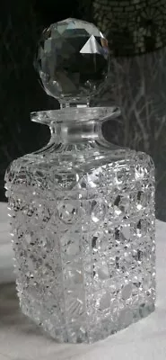 Buy Vintage Edwardian Crystal Cut Glass Hobnail Style Decanter. With Stopper.... • 17£