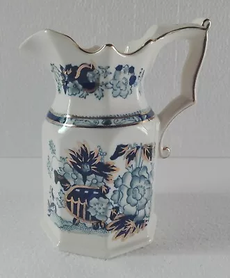 Buy Mason's Ironstone Porcelain Sapphire Pattern Jug Hand Painted Made In England • 92.26£