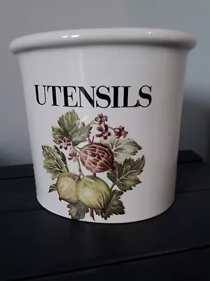Buy Vintage Utensil Storage Jar PRELOVED. Kernewek Cornwall Pottery. Fig Pattern.  • 12.99£