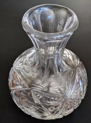 Buy American Brilliant Period Cut Glass Leaded Crystal Carafe Vase - 8  - Ca 1900 • 55.92£