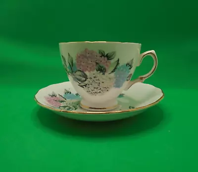 Buy Royal Vale Bone China Teacup & Saucer Pink White & Blue Flowers Scalloped • 16.77£