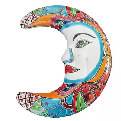 Buy Talavera Style Ceramic Moon Face Wall Ornament Hand Made 25 Cm • 23.99£