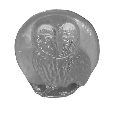 Buy Vintage Wedgwood Owl Paperweight Art Glass Clear Cast Crystal Bird Tawny Barn • 11.99£