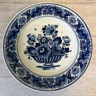 Buy Vintage Holland Delft Bl. Zenith Blue Pottery Floral Porcelain Wall Plate 9 1/4' • 19.99£