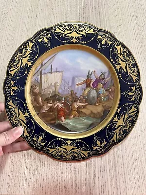 Buy Antique Sevres Hand Painted Cabinet Plate Vikings Invasion Des Normand Gilt AF • 149.99£