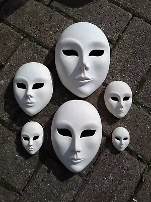 Buy A Collection Of Six White Pottery Venetian Face Masks • 34.99£