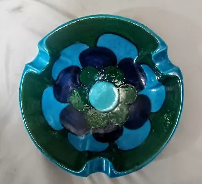 Buy MID CENTURY RAYMOR BITOSSI ROSENTHAL NETTER ITALIAN POTTERY ASHTRAY Blue/Green • 27.96£