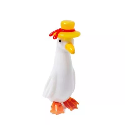 Buy Duck Glass Figurine Statue Animal Ornament Mini Blown Crystal Figurines* • 5.04£